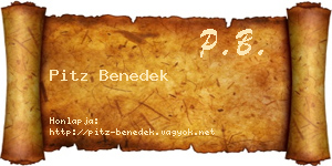 Pitz Benedek névjegykártya