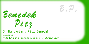 benedek pitz business card